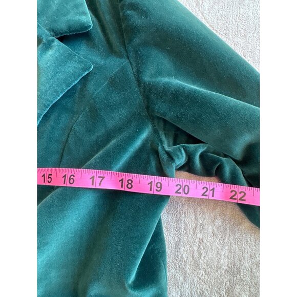 Vintage Prestige Of Boston Green Velvet Blazer Size 16 With Silver Buttons - Picture 9 of 12